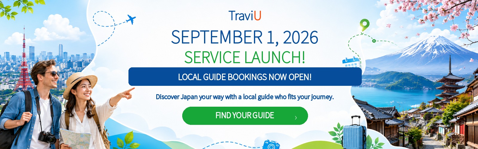 TraviU service launches September 1, 2026. Local guide bookings now open